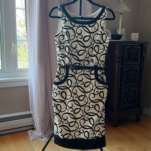 Black and Cream Shift Dress